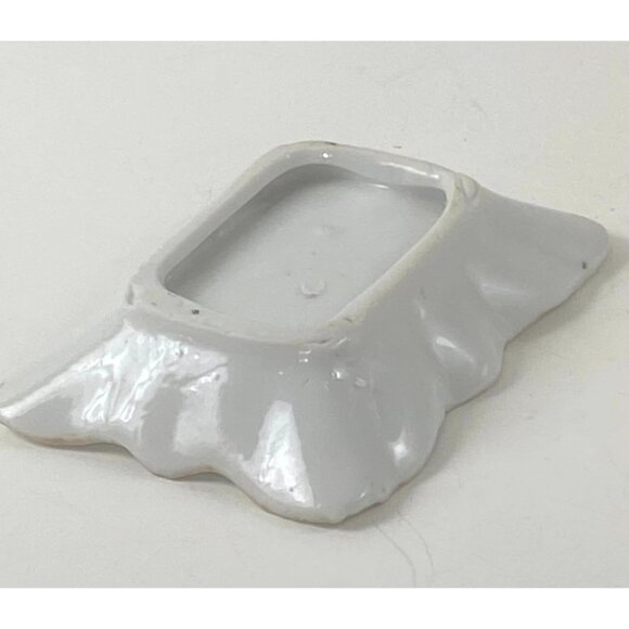 Vintage Porcelain Trinket Dish With Pink Rose & Gold Trim Rings Earrings Catchal - Picture 4 of 4